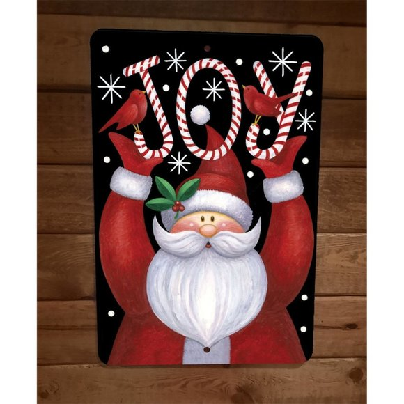 Merry Christmas Santa Clause Joy Xmas 8x12 Metal Wall Sign‎ Poster - Picture 1 of 1